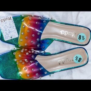 Mudd Holographic Heels with Studs